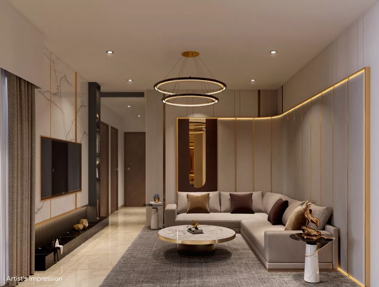 4 BHK Duplex lounge — artist's impression